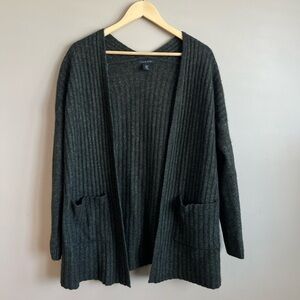 TAHARI | Dark Green Ribbed Knit Cardigan (size medium)